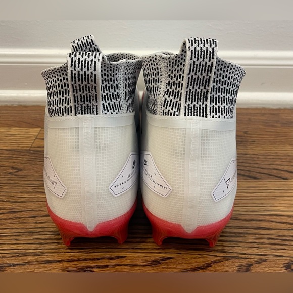 Nike Alpha Menace Elite 3 White/Red Football Cleats Mens Size 14 DM1792-105 $200 - Picture 4 of 7